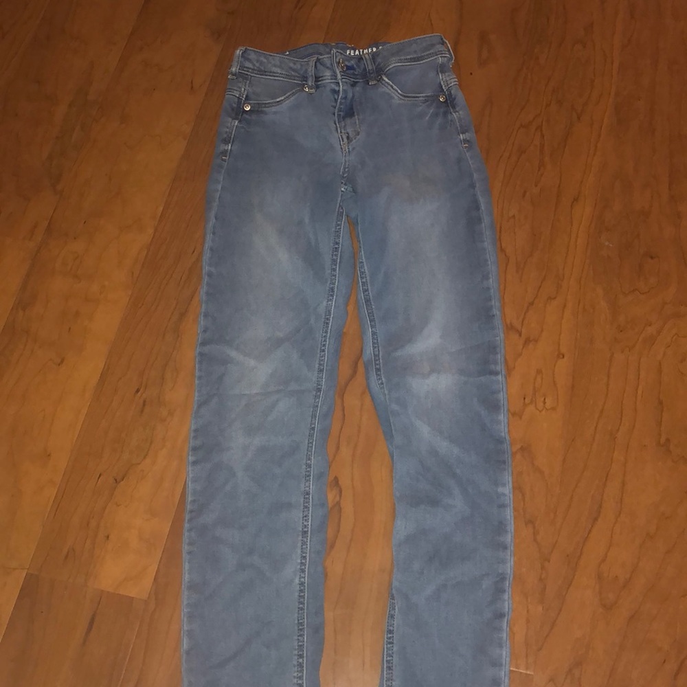 light blue feather soft jeans